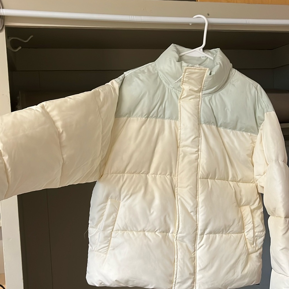 Fabletics white and green winter jacket